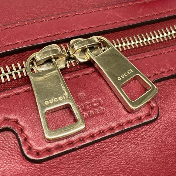 Authentic GUCCI Small Guccissima Red Leather Handbag br434-112025 - Picture 10 of 15